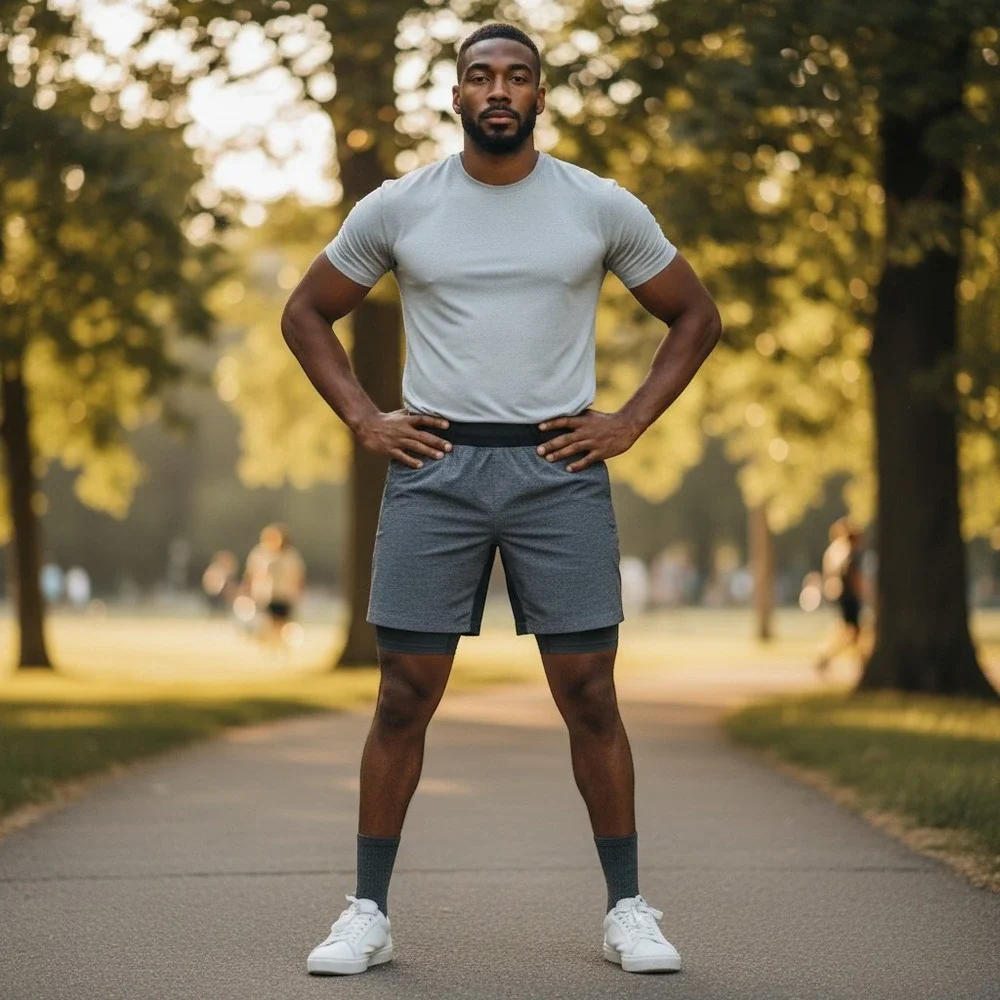 Lululemon Mens Heathered Grey Athletic Gym Training Shorts Liner Pocket 3830